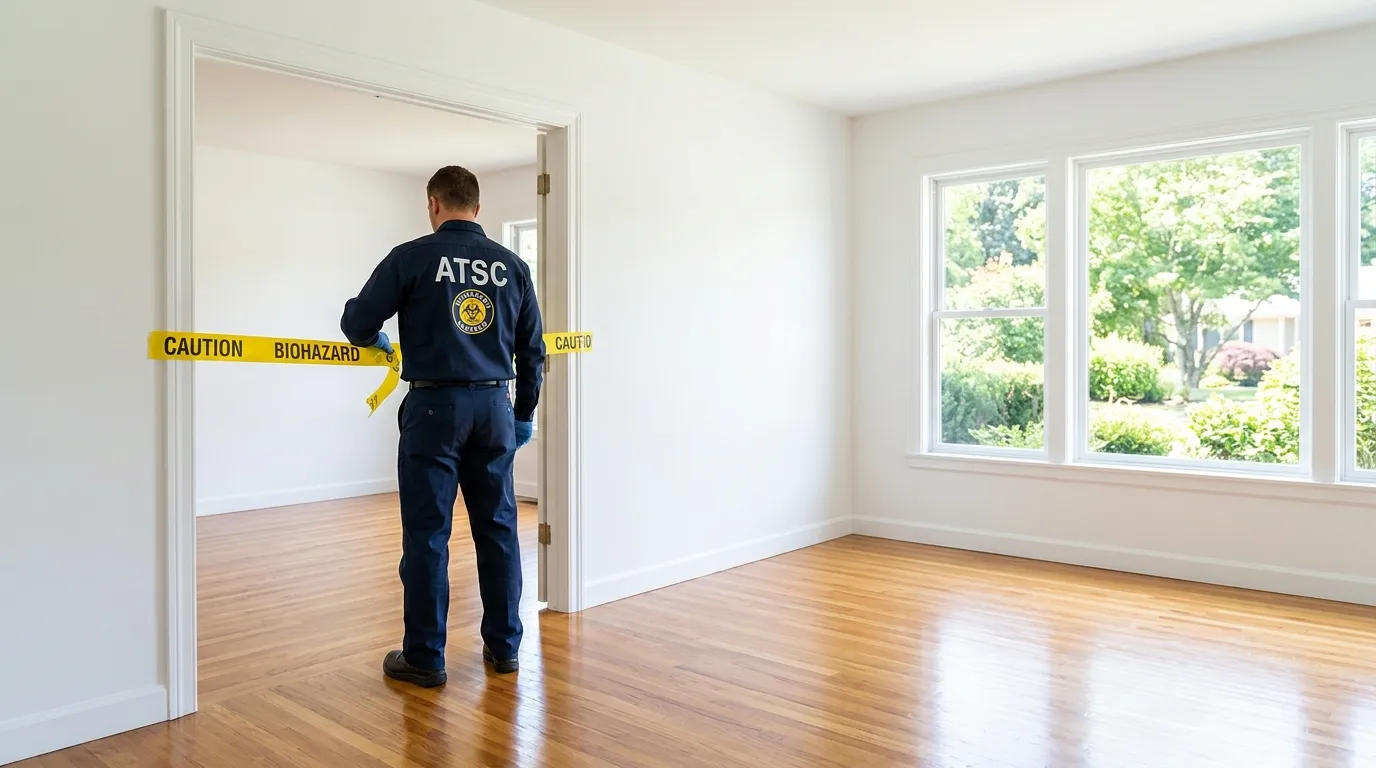 Certified biohazard cleanup crew performing Decomposition Cleanup in Littleton